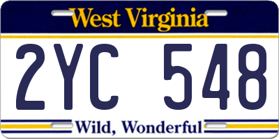 WV license plate 2YC548