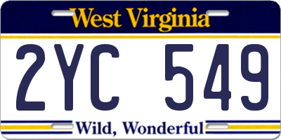 WV license plate 2YC549