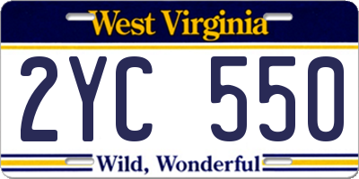 WV license plate 2YC550