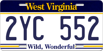 WV license plate 2YC552