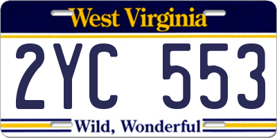 WV license plate 2YC553