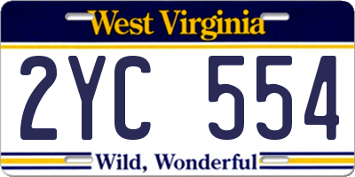 WV license plate 2YC554
