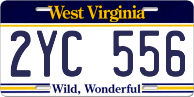 WV license plate 2YC556