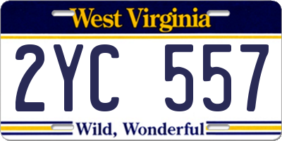 WV license plate 2YC557