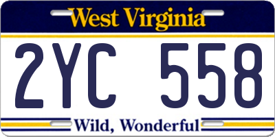 WV license plate 2YC558