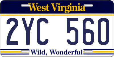 WV license plate 2YC560