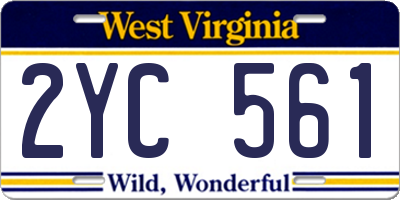WV license plate 2YC561