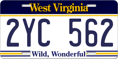 WV license plate 2YC562