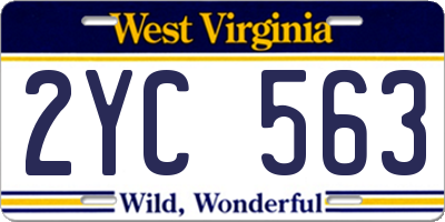 WV license plate 2YC563