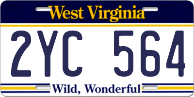 WV license plate 2YC564