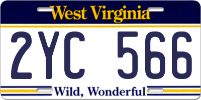 WV license plate 2YC566