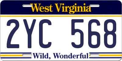 WV license plate 2YC568