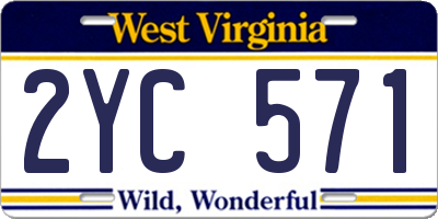 WV license plate 2YC571