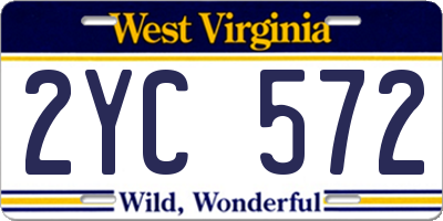 WV license plate 2YC572