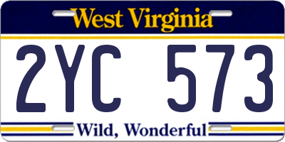 WV license plate 2YC573