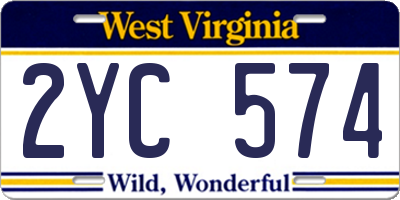 WV license plate 2YC574