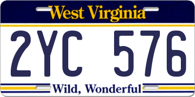 WV license plate 2YC576