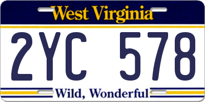 WV license plate 2YC578