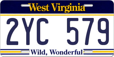 WV license plate 2YC579