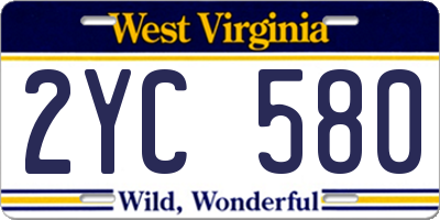 WV license plate 2YC580