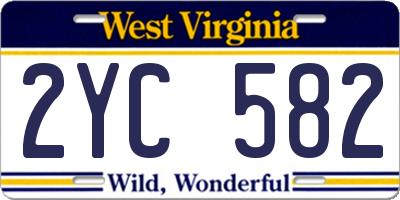 WV license plate 2YC582
