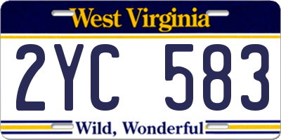 WV license plate 2YC583