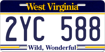 WV license plate 2YC588