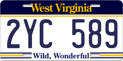 WV license plate 2YC589