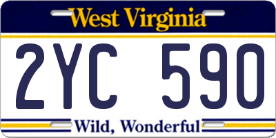 WV license plate 2YC590