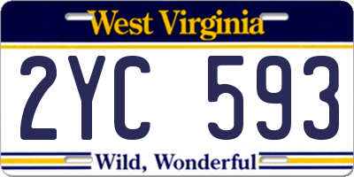 WV license plate 2YC593