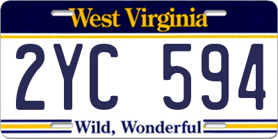 WV license plate 2YC594