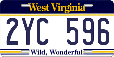 WV license plate 2YC596