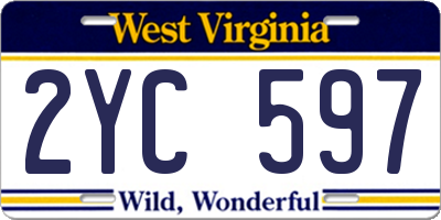 WV license plate 2YC597