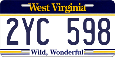 WV license plate 2YC598