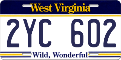 WV license plate 2YC602
