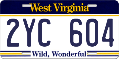 WV license plate 2YC604