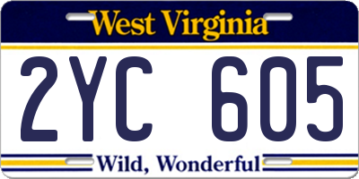WV license plate 2YC605