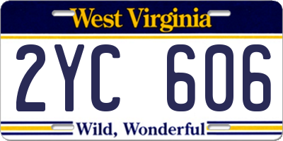 WV license plate 2YC606