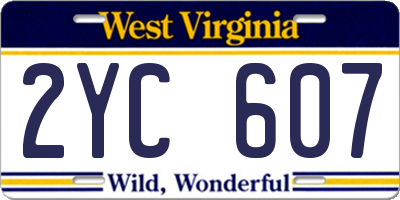 WV license plate 2YC607