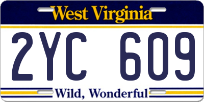 WV license plate 2YC609