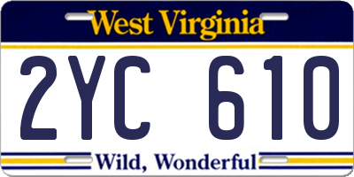WV license plate 2YC610