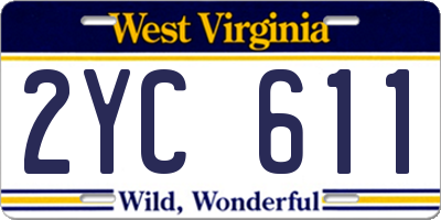WV license plate 2YC611