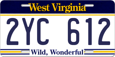 WV license plate 2YC612