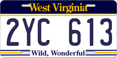 WV license plate 2YC613