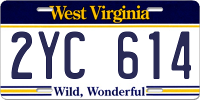 WV license plate 2YC614