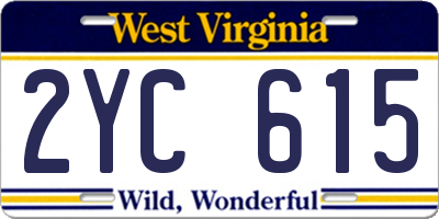 WV license plate 2YC615