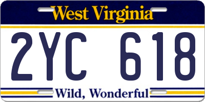 WV license plate 2YC618