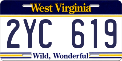 WV license plate 2YC619