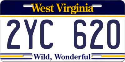 WV license plate 2YC620
