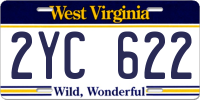 WV license plate 2YC622